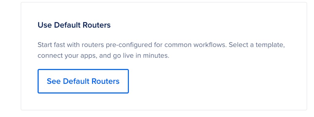 Earlier design with 'default routers' label before the rename to preset