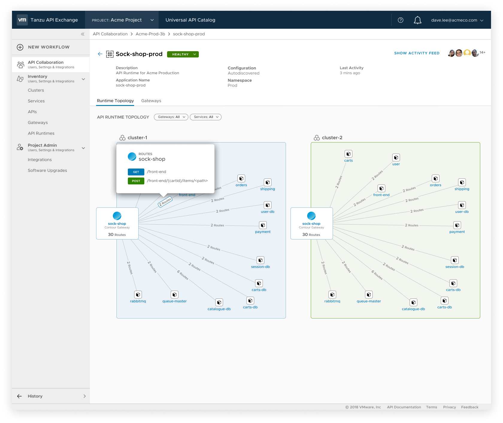 API Runtimes cluster assignment view