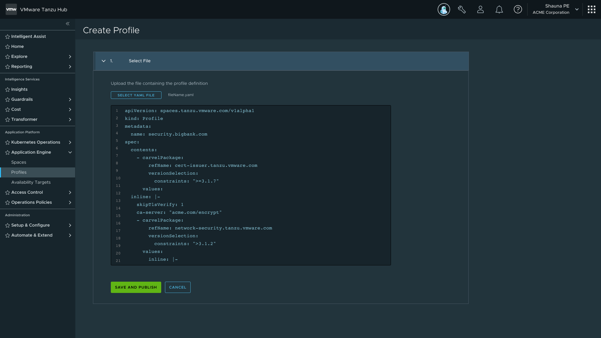 YAML upload path